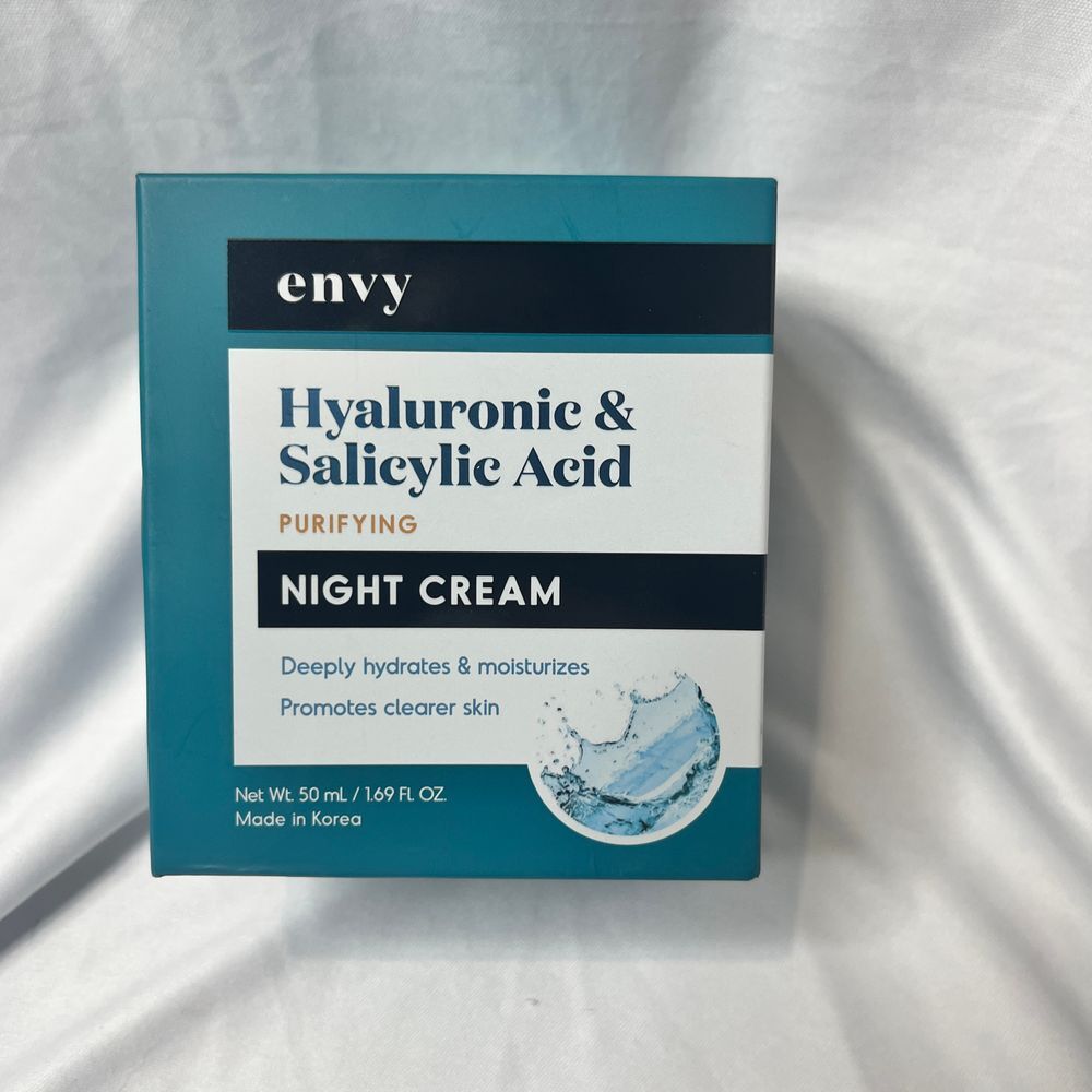 Envy Hyaluronic & Salicylic Acid Purifying Night Cream Deep Hydration 50ml NIB